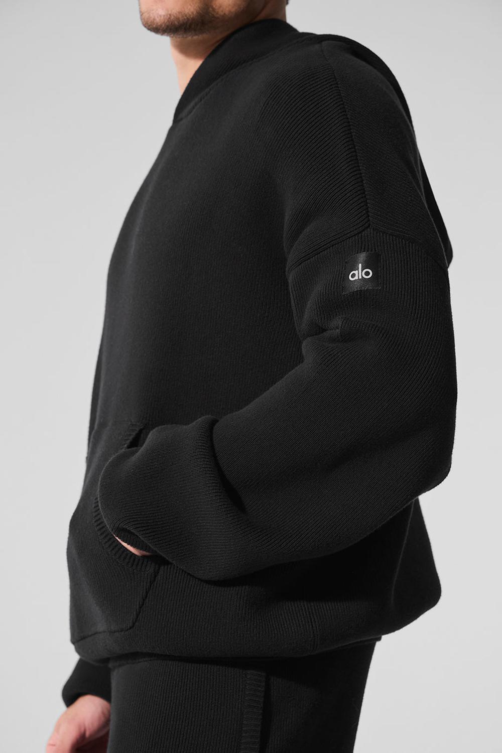 Alo Yoga Scholar Hooded Uomo Maglia Nere | Italia  MRI-250846