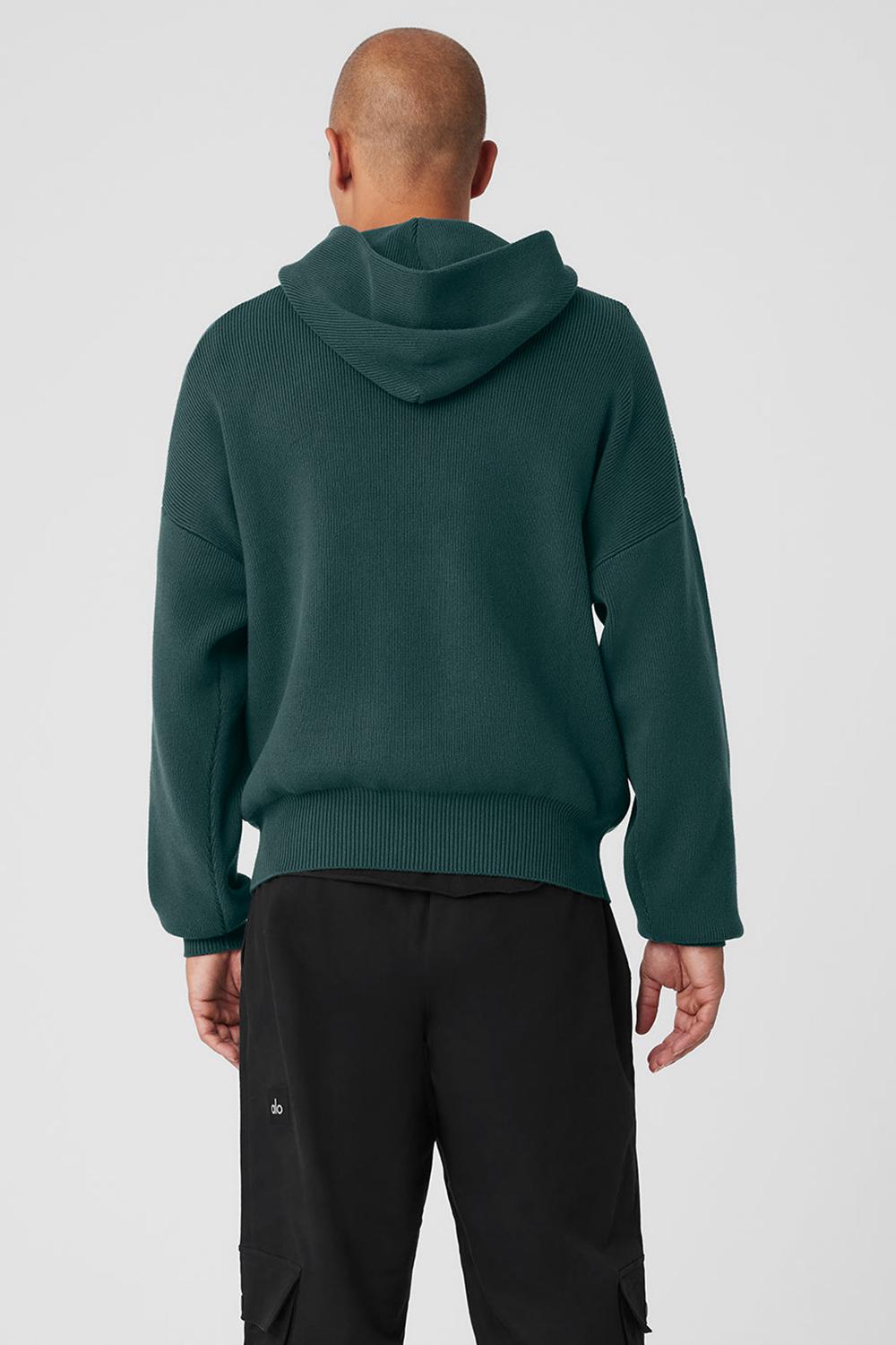 Alo Yoga Scholar Hooded Uomo Maglia Verdi | Italia  YPV-751839