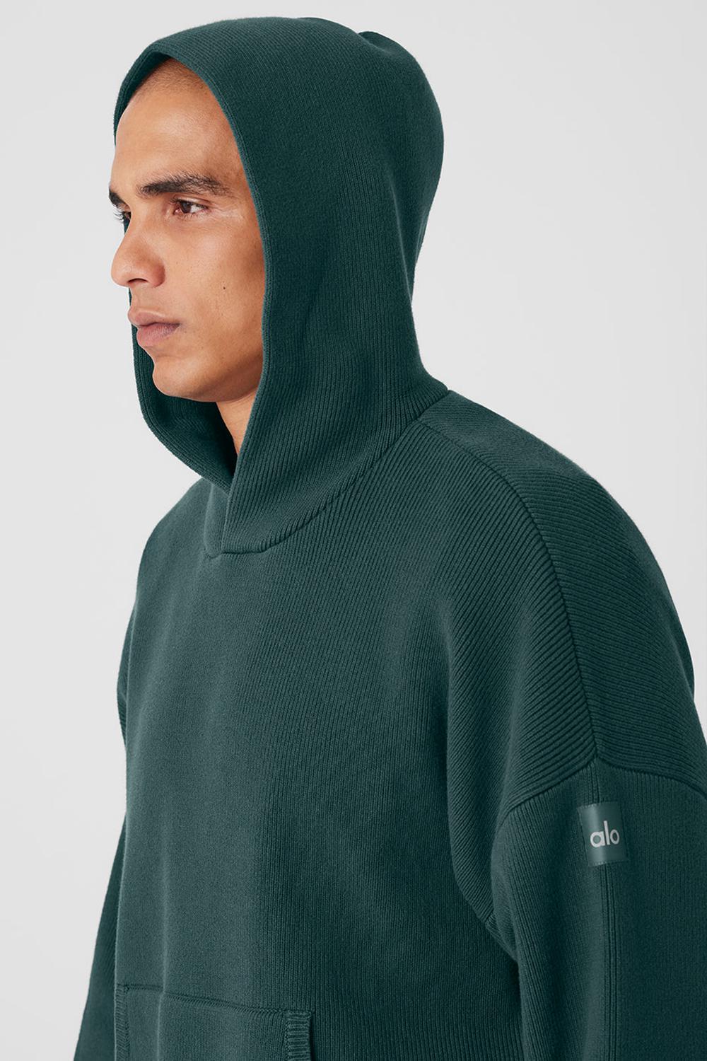 Alo Yoga Scholar Hooded Uomo Maglia Verdi | Italia  YPV-751839
