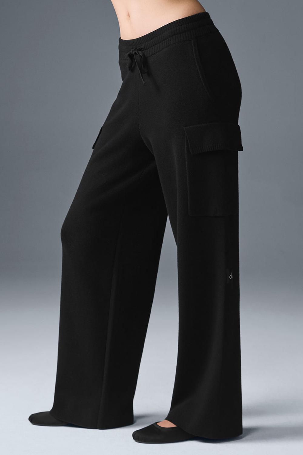 Alo Yoga Scholar Knit High-Waist Cargo Donna Pant Nere | Italia  WCM-347251