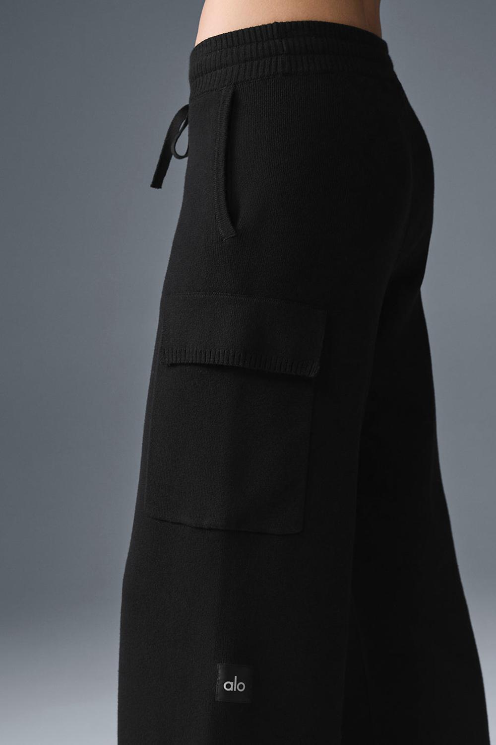 Alo Yoga Scholar Knit High-Waist Cargo Donna Pant Nere | Italia  WCM-347251