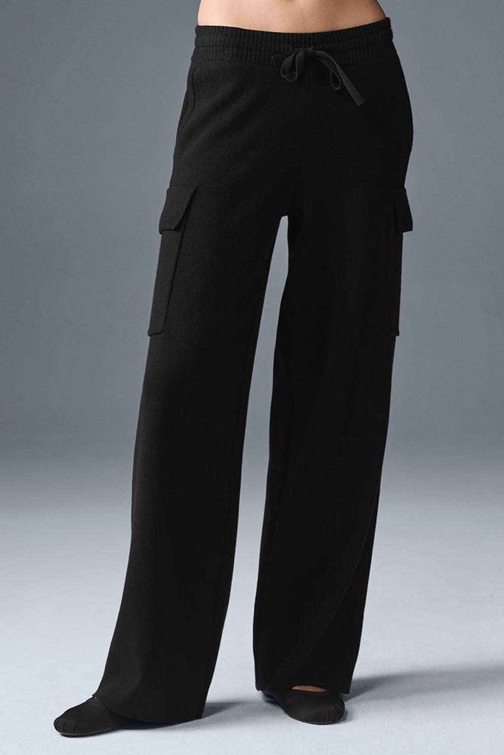 Alo Yoga Scholar Knit High-Waist Cargo Donna Pant Nere | Italia  WCM-347251