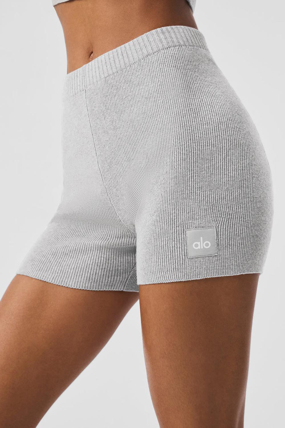 Alo Yoga Scholar Knit High-Waist Donna Short Grigie | Italia  HUP-406753