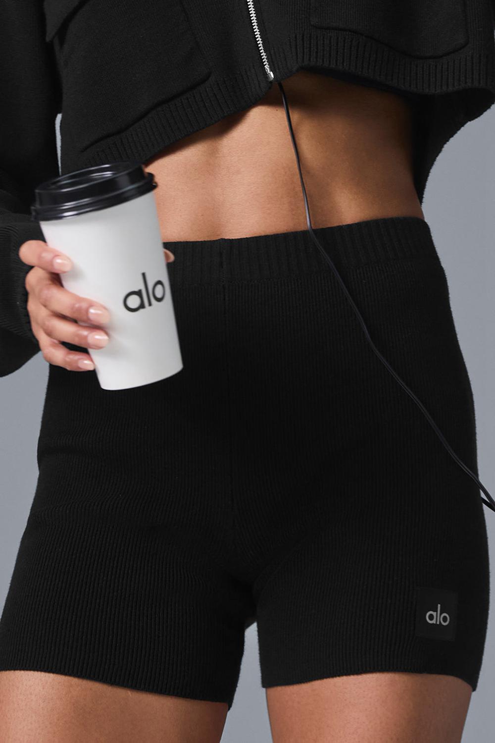 Alo Yoga Scholar Knit High-Waist Donna Short Nere | Italia  PGL-803267