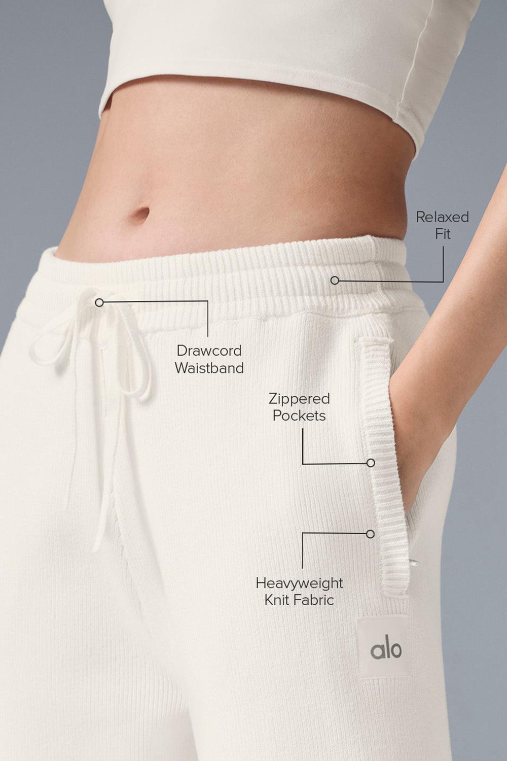 Alo Yoga Scholar Straight Leg Donna Sweatpant Ivory | Italia  RPS-890372