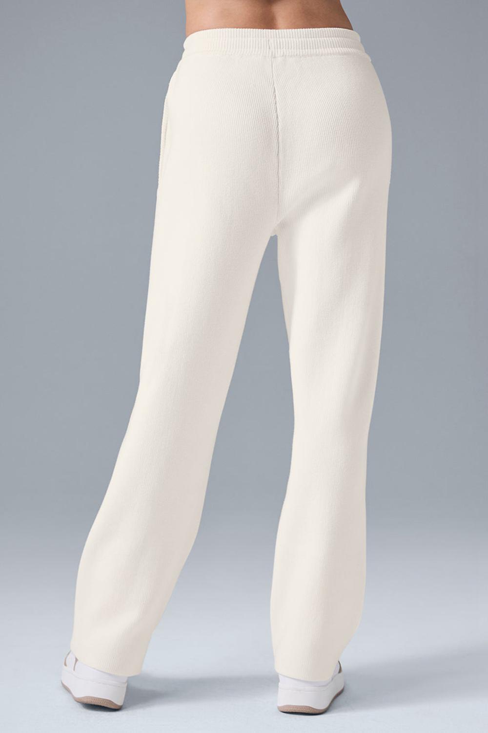 Alo Yoga Scholar Straight Leg Donna Sweatpant Ivory | Italia  RPS-890372