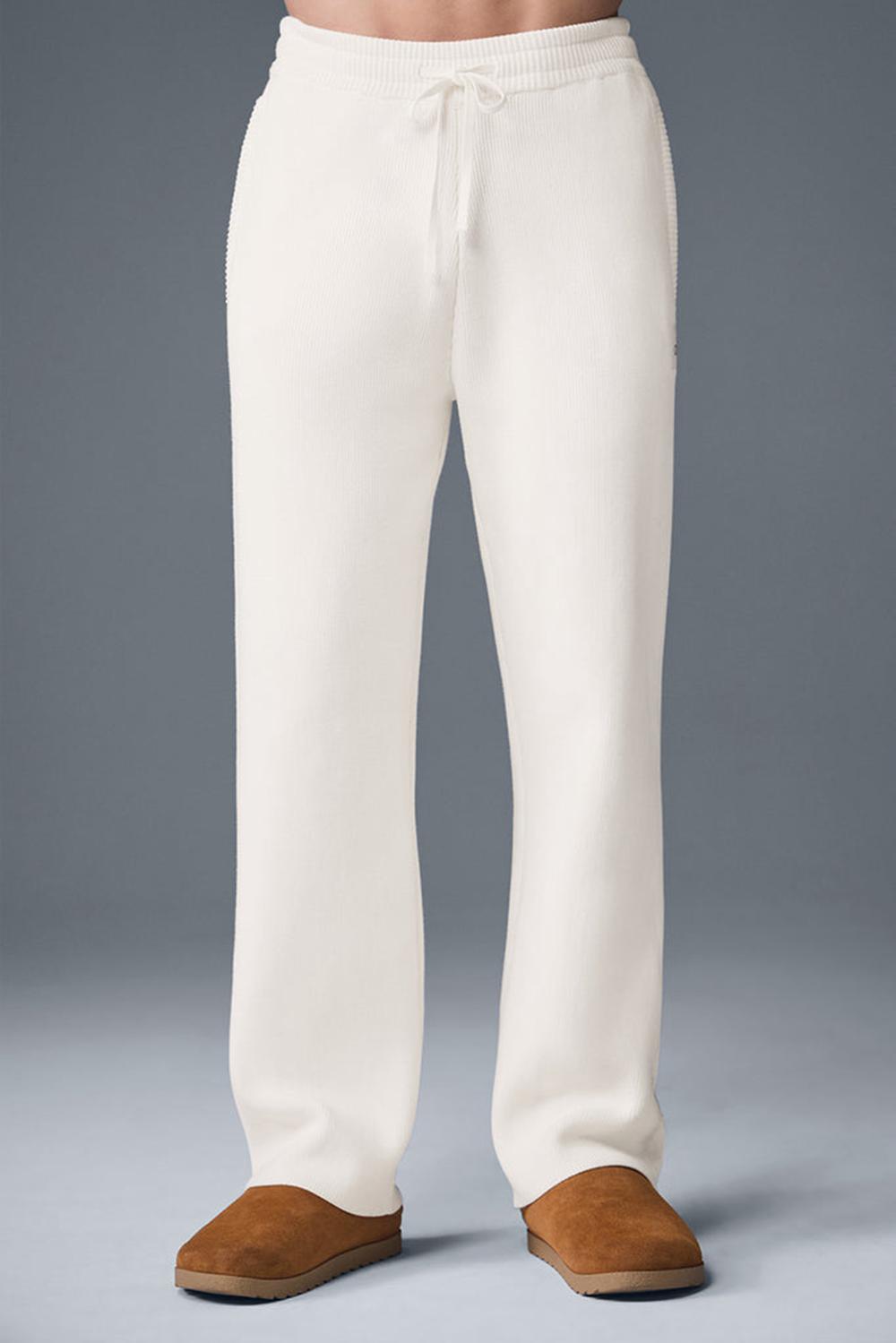 Alo Yoga Scholar Straight Leg Uomo Sweatpant Ivory | Italia  YHM-591372