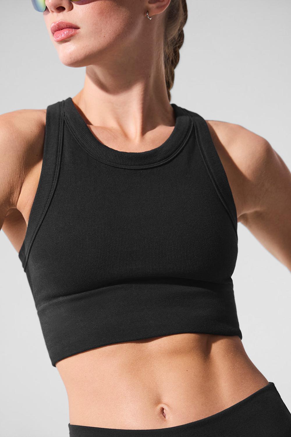 Alo Yoga Seamless Delight High Neck Donna Reggiseno Nere | Italia  DWU-243976