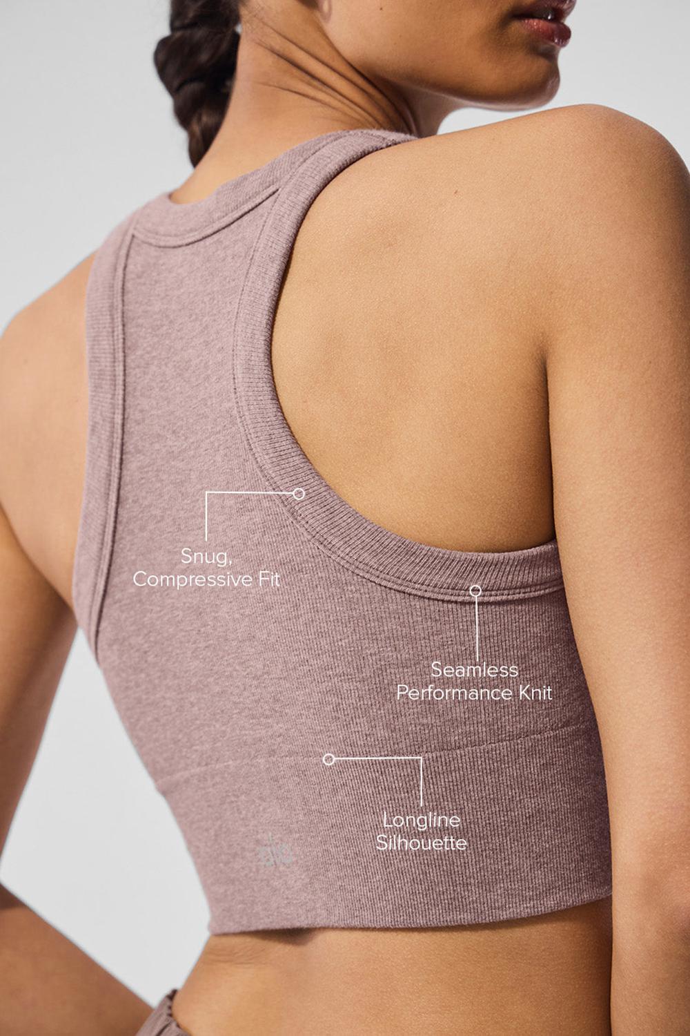 Alo Yoga Seamless Delight High Neck Donna Reggiseno Mushroom Heather | Italia  BJI-024653