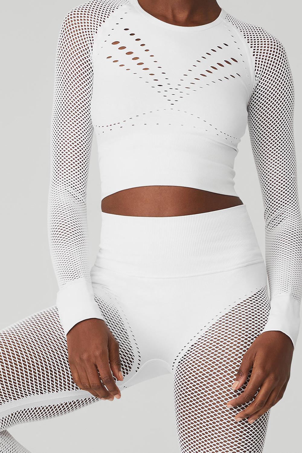Alo Yoga Seamless High-Waist 7/8 Limitless Open Air Donna Legging Bianche | Italia  DLE-012753