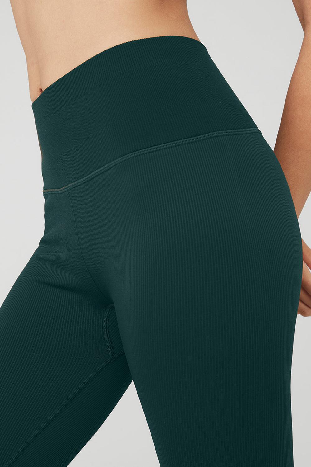 Alo Yoga Seamless High-Waist Ribbed Donna Legging Verdi | Italia  QAY-560184