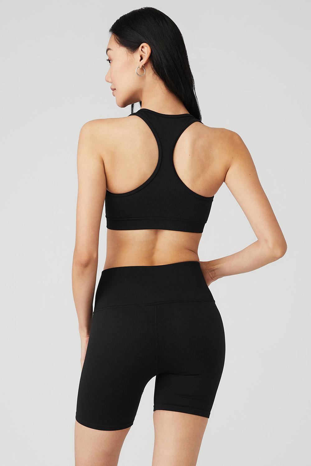 Alo Yoga Seamless Ribbed Donna Reggiseno Nere | Italia  VTC-695482