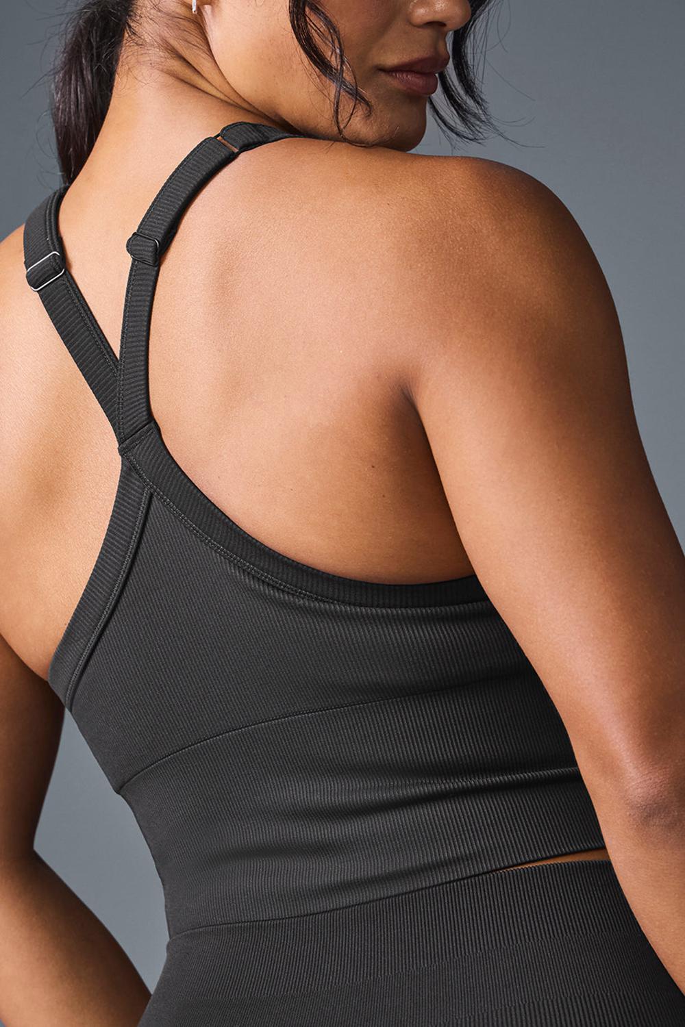Alo Yoga Seamless Ribbed Favorite Donna Bra Tank Nere | Italia  RMI-132945