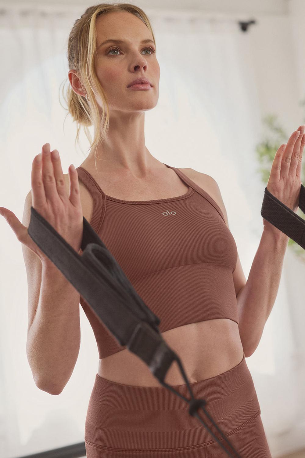 Alo Yoga Seamless Ribbed Favorite Donna Bra Tank Chestnut | Italia  AMG-049172