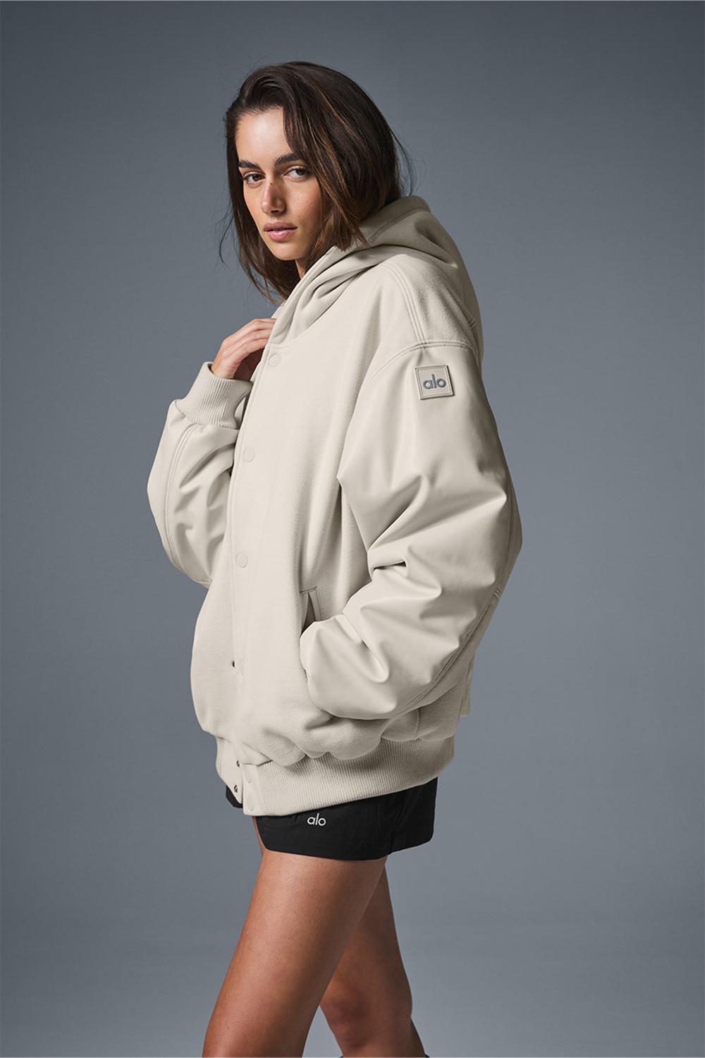 Alo Yoga Select Hooded Bomber Donna Giacca Bone | Italia  TWD-275064