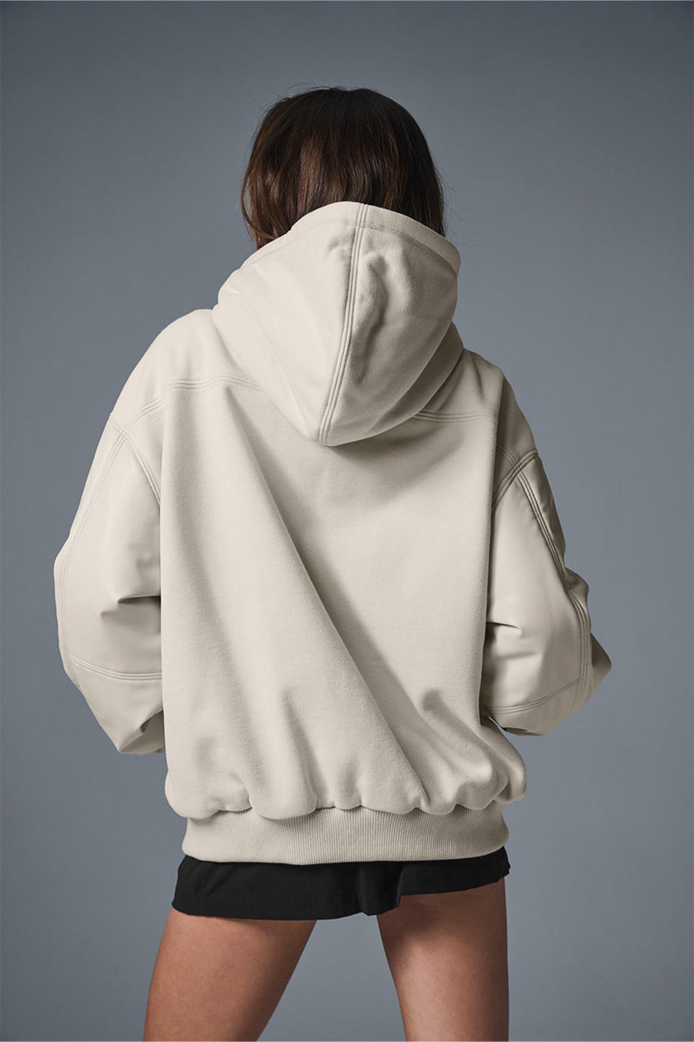 Alo Yoga Select Hooded Bomber Donna Giacca Bone | Italia  TWD-275064