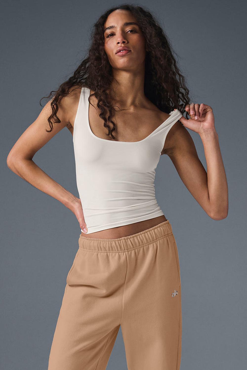 Alo Yoga Sheer Glow Donna Tank Ivory | Italia  TFI-824576