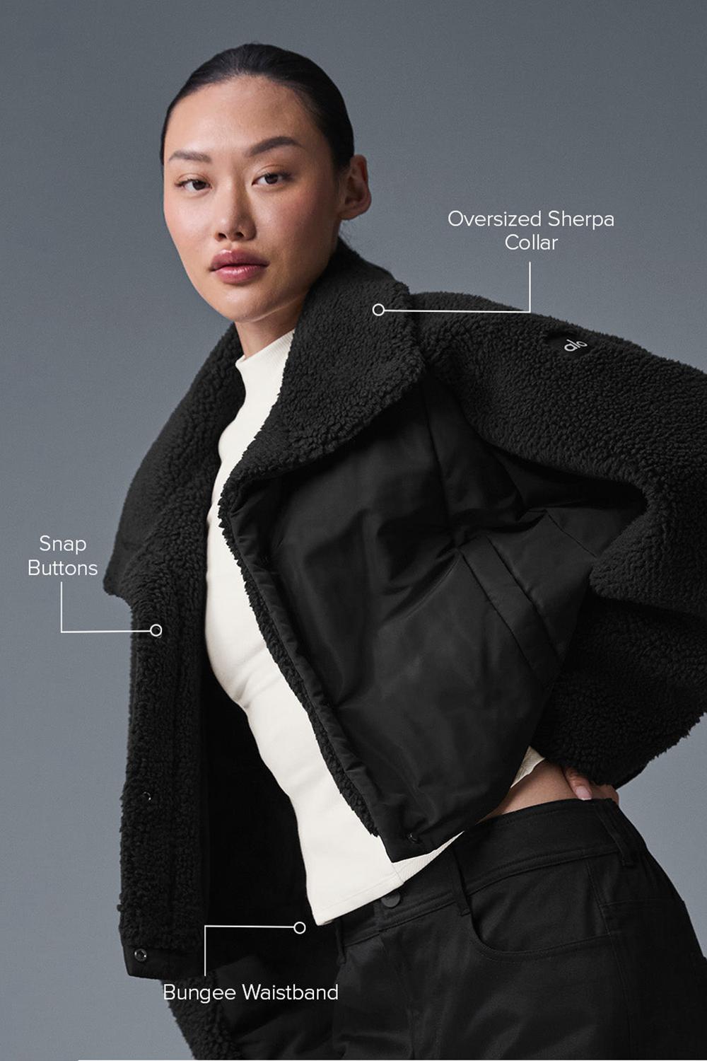Alo Yoga Sherpa Cozy Escape Donna Giacca Puffer Nere Nere | Italia  HOI-723054