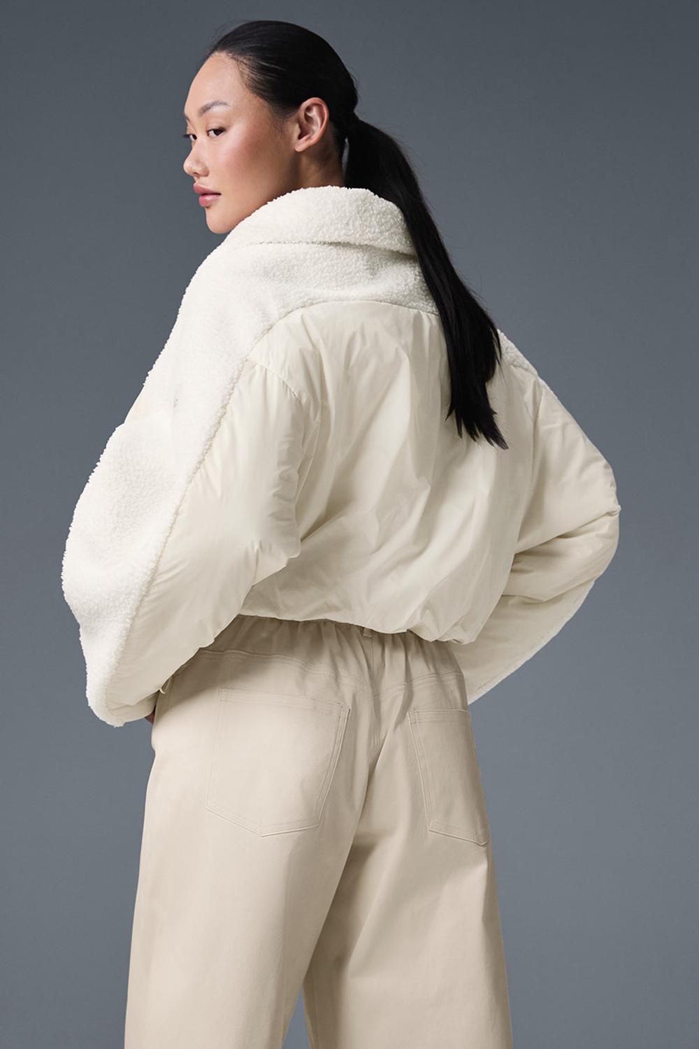 Alo Yoga Sherpa Cozy Escape Donna Giacca Puffer Ivory / Ivory | Italia  ZML-251830