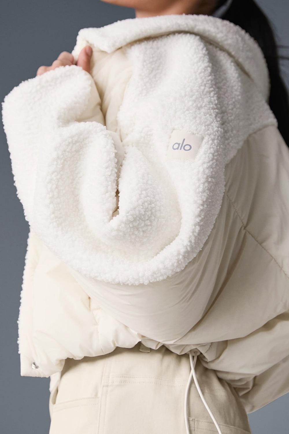 Alo Yoga Sherpa Cozy Escape Donna Giacca Puffer Ivory / Ivory | Italia  ZML-251830