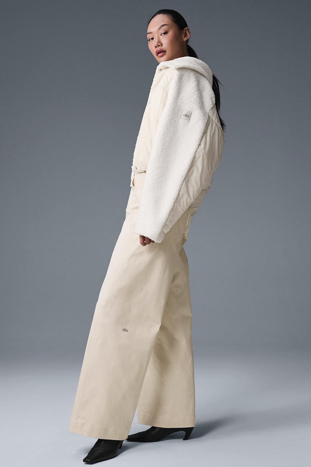 Alo Yoga Sherpa Cozy Escape Donna Giacca Puffer Ivory / Ivory | Italia  ZML-251830