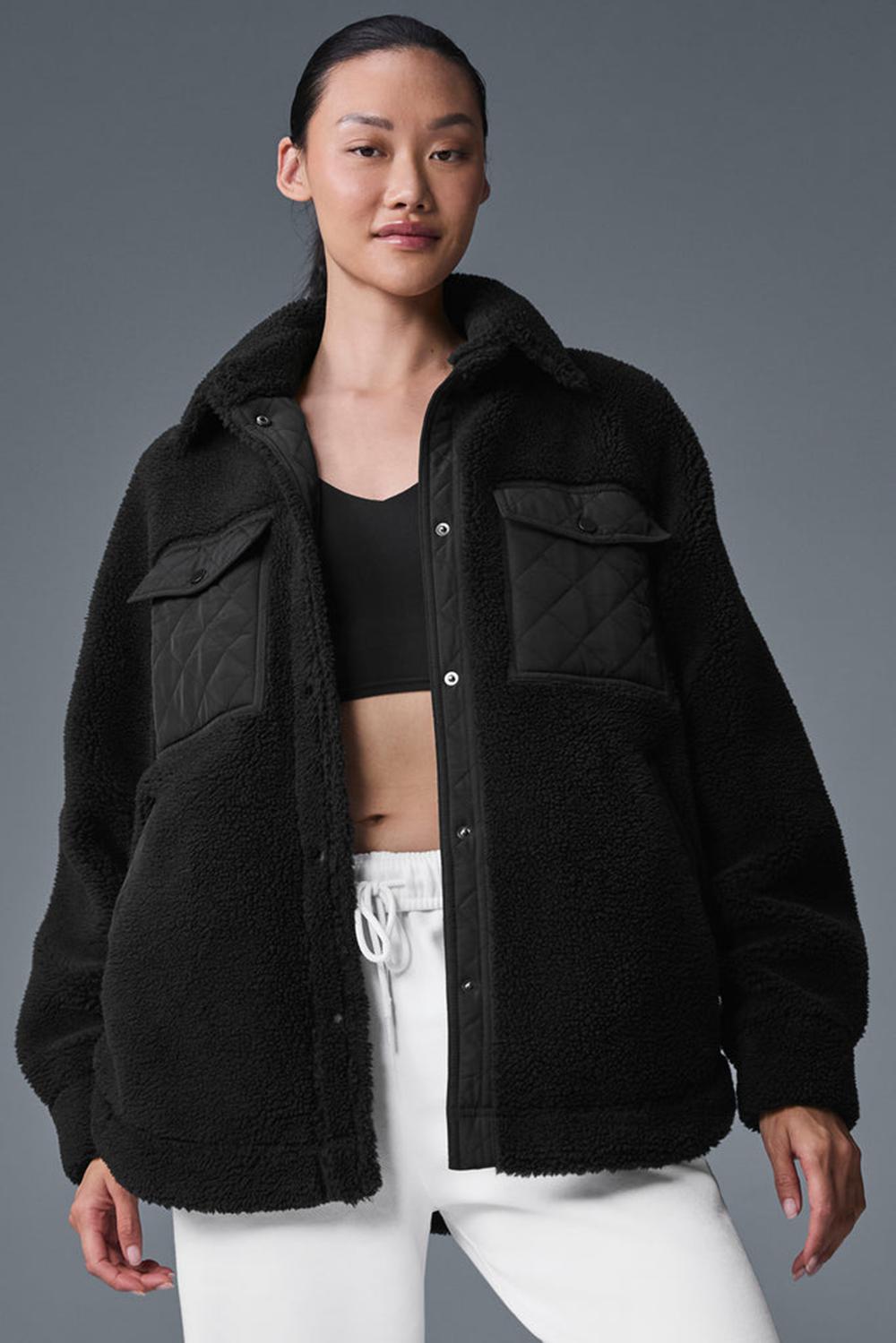 Alo Yoga Sherpa Edge Shacket Donna Giacca Nere | Italia  BFK-041279