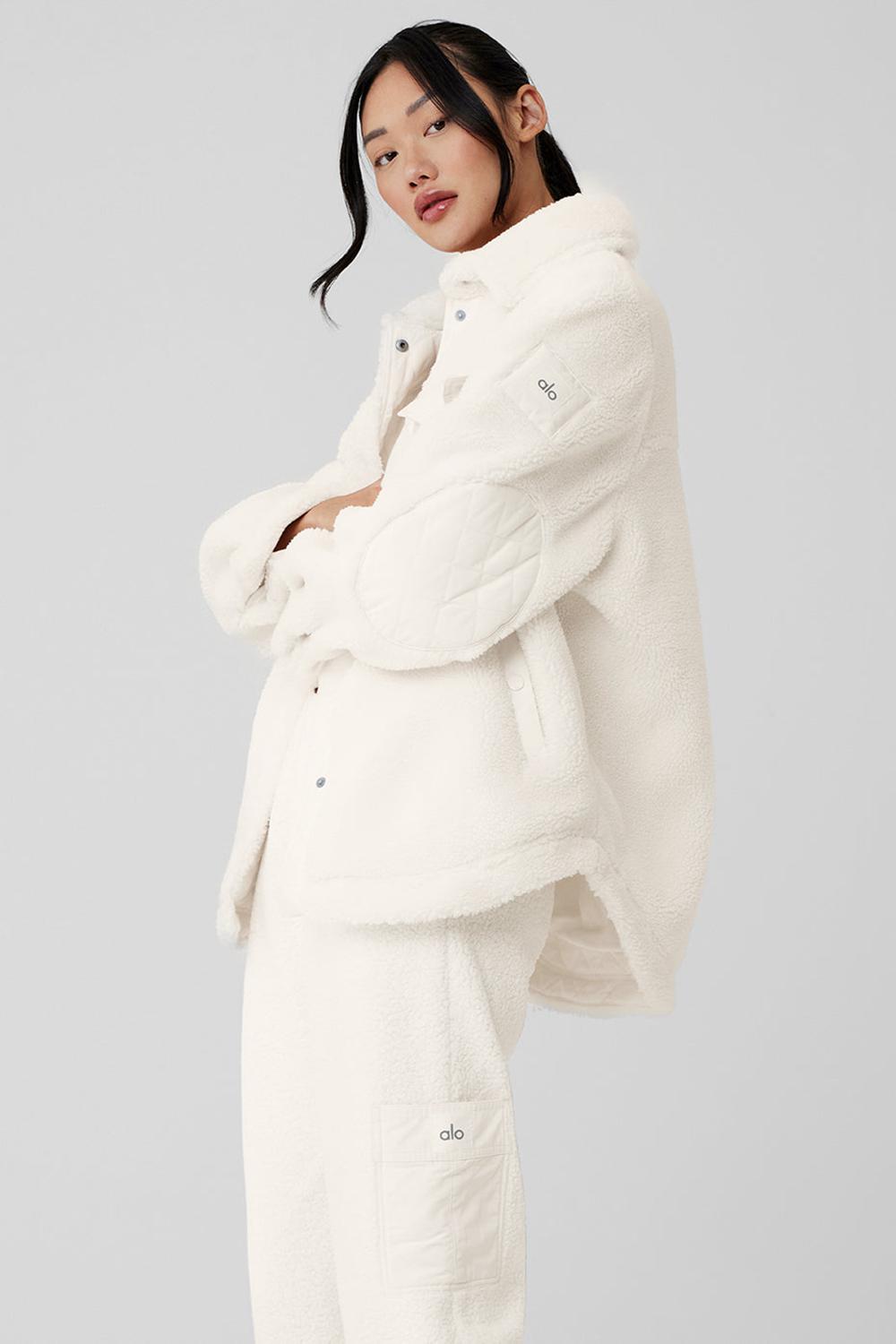Alo Yoga Sherpa Edge Shacket Donna Giacca Ivory | Italia  IEY-829364