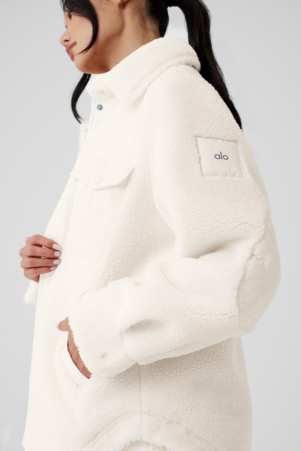 Alo Yoga Sherpa Edge Shacket Donna Giacca Ivory | Italia  IEY-829364