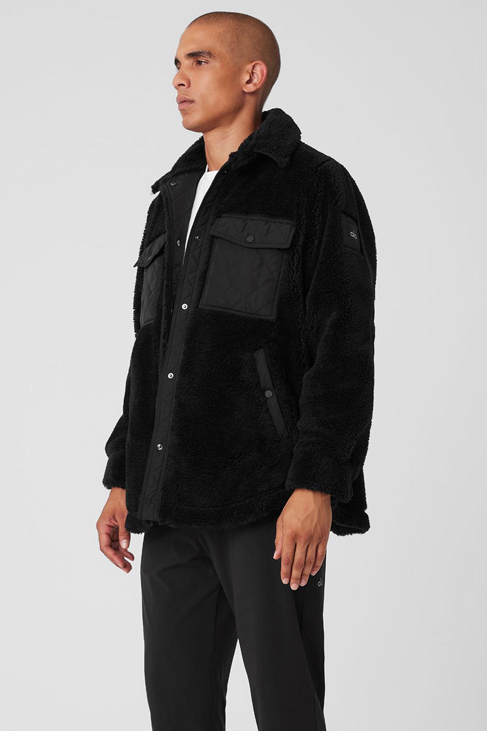 Alo Yoga Sherpa Edge Shacket Uomo Giacca Nere | Italia  XJR-037859