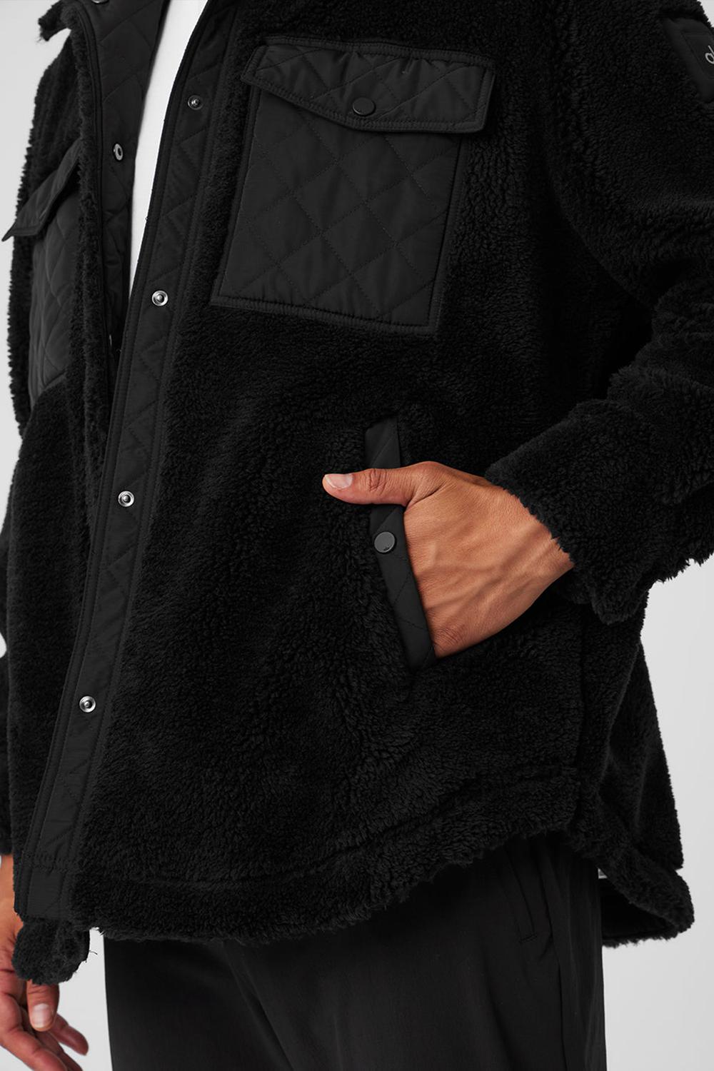 Alo Yoga Sherpa Edge Shacket Uomo Giacca Nere | Italia  XJR-037859
