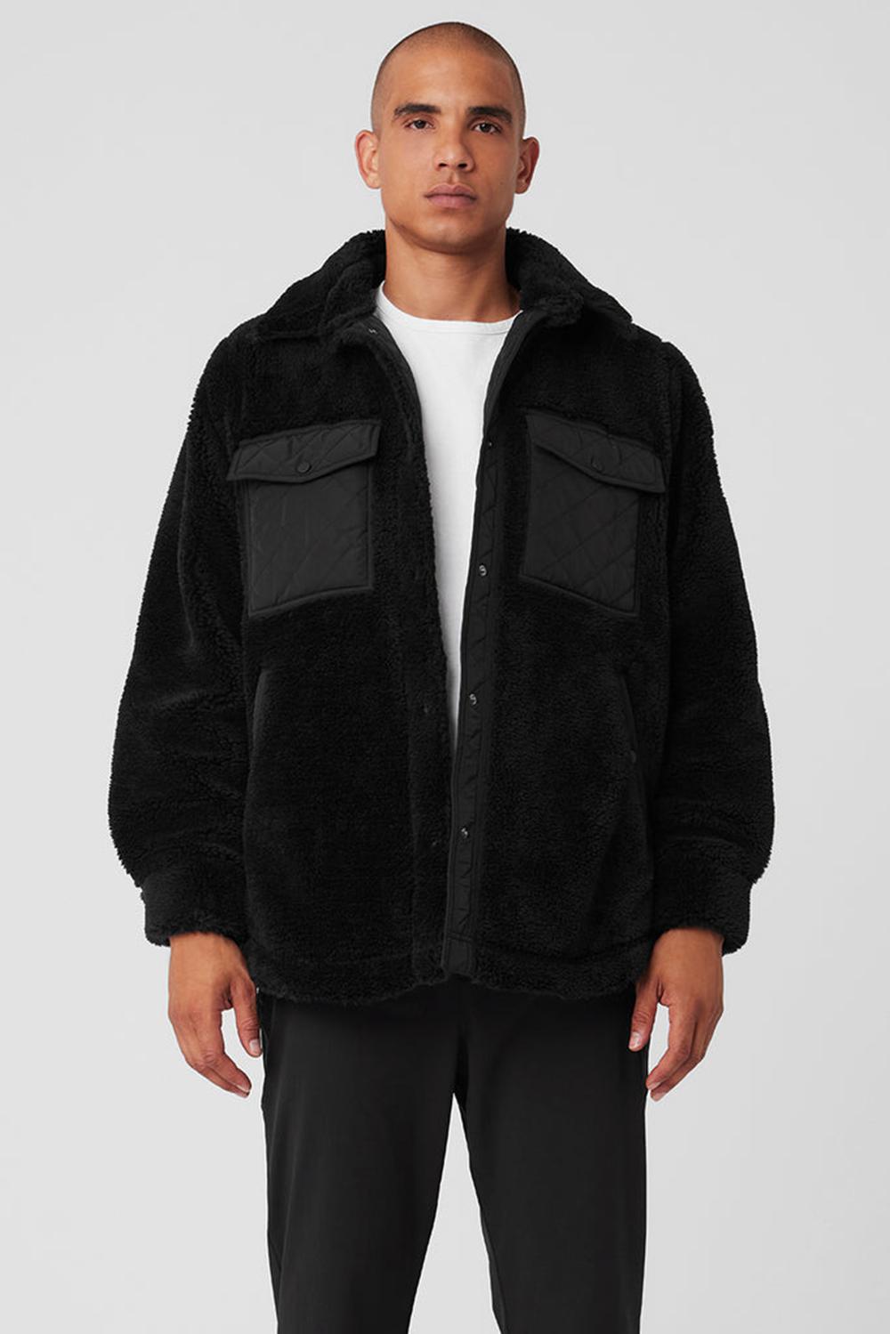 Alo Yoga Sherpa Edge Shacket Uomo Giacca Nere | Italia  XJR-037859