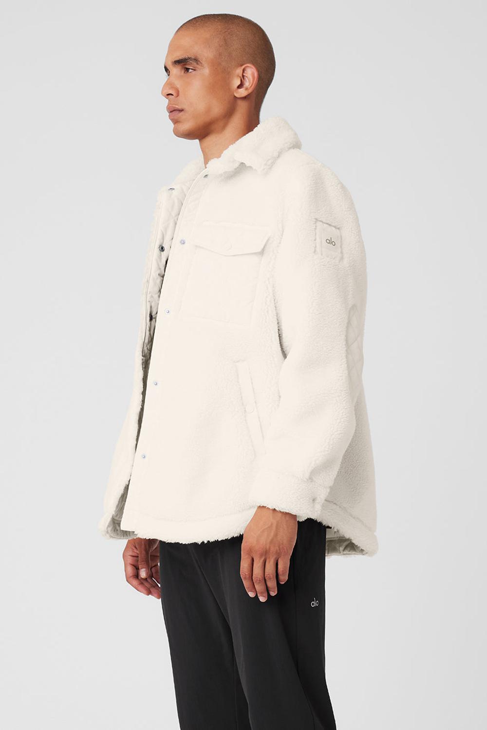 Alo Yoga Sherpa Edge Shacket Uomo Giacca Ivory | Italia  EVH-678349