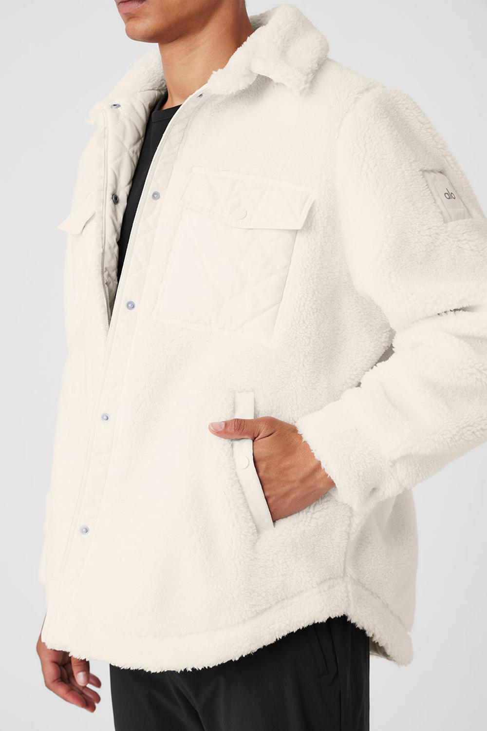 Alo Yoga Sherpa Edge Shacket Uomo Giacca Ivory | Italia  EVH-678349