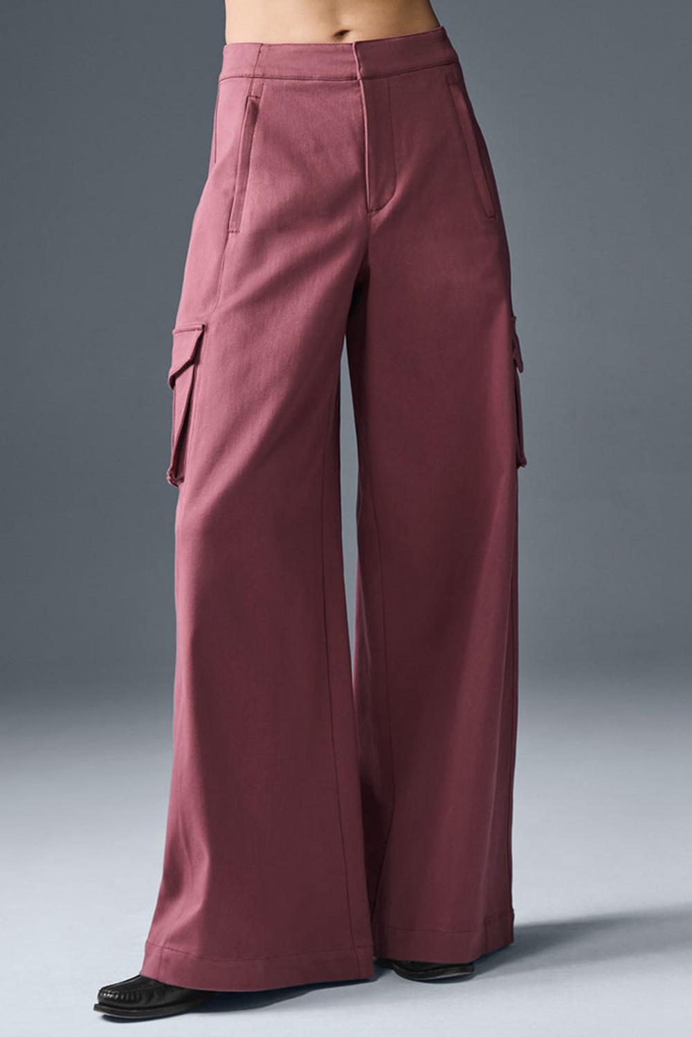 Alo Yoga Show Off Cargo Wide Leg (Regular) Donna Pant Bordeaux | Italia  MOW-640398