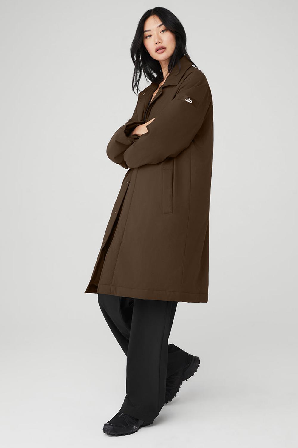 Alo Yoga Signature Donna Overcoat Espresso | Italia  SAN-683045