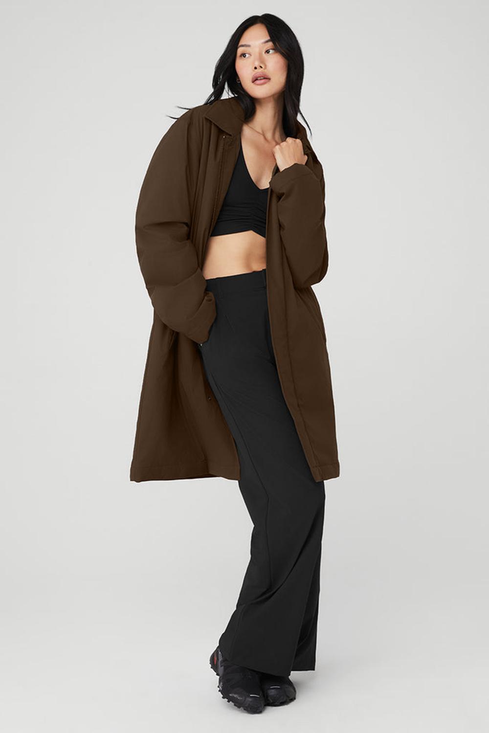 Alo Yoga Signature Donna Overcoat Espresso | Italia  SAN-683045