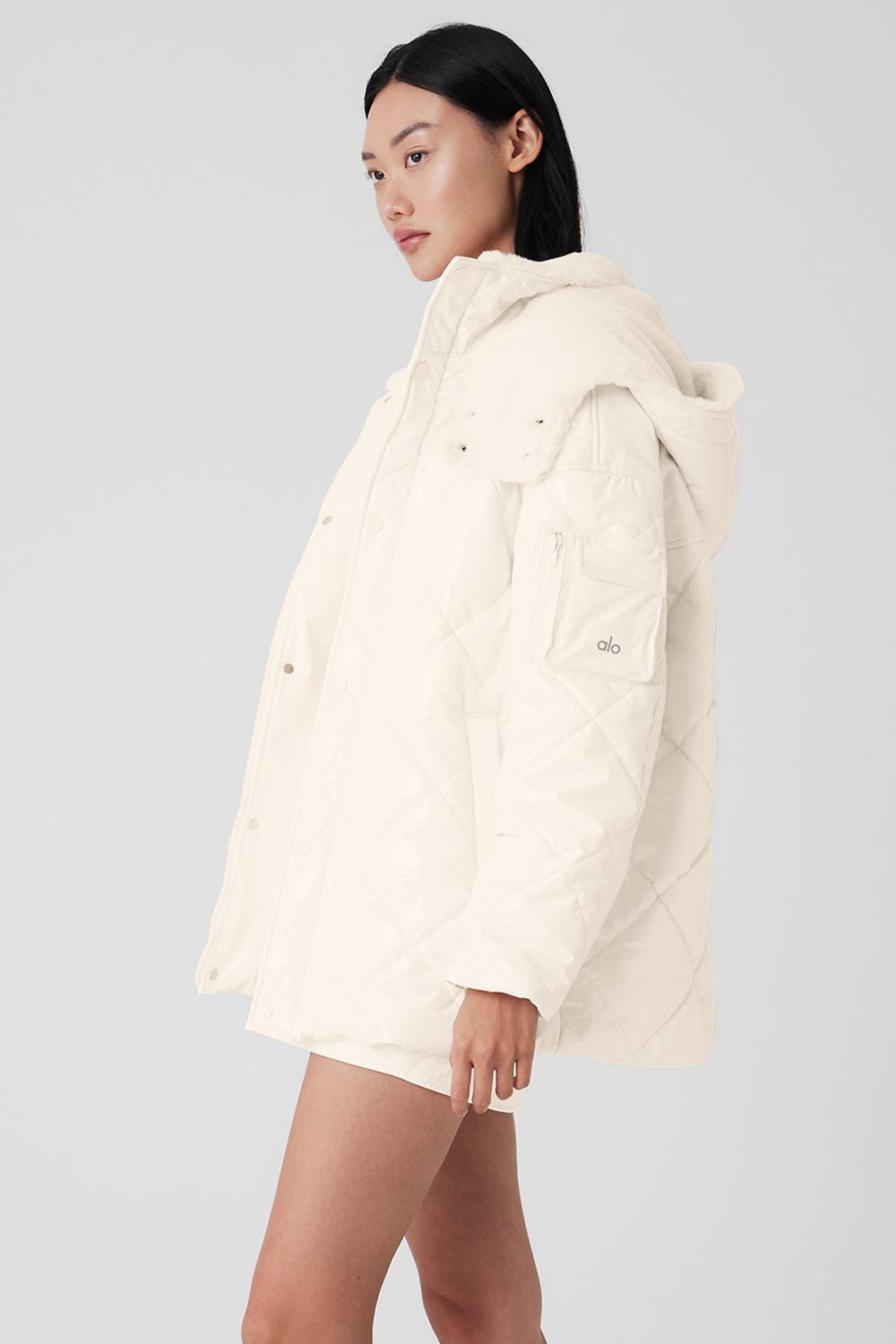 Alo Yoga Snomoto Donna Giacca Puffer Ivory | Italia  QHY-253684