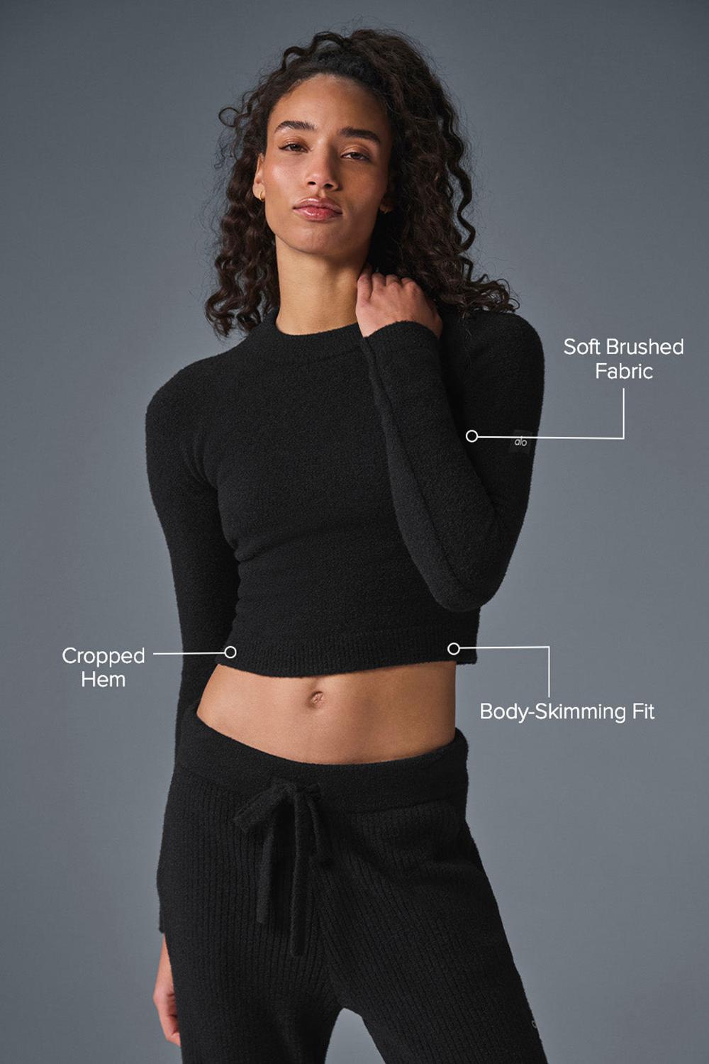 Alo Yoga Snuggle Up Donna Maniche Lunghe Nere | Italia  MGN-810476