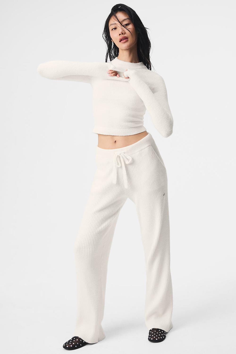 Alo Yoga Snuggle Up Donna Maniche Lunghe Ivory | Italia  JDU-395861