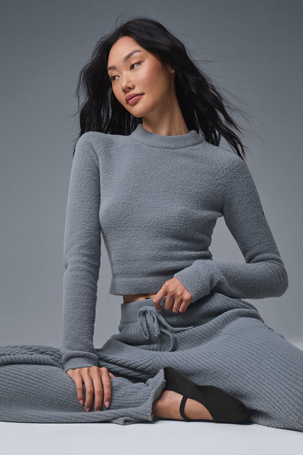 Alo Yoga Snuggle Up Donna Maniche Lunghe Grigie | Italia  USZ-503492