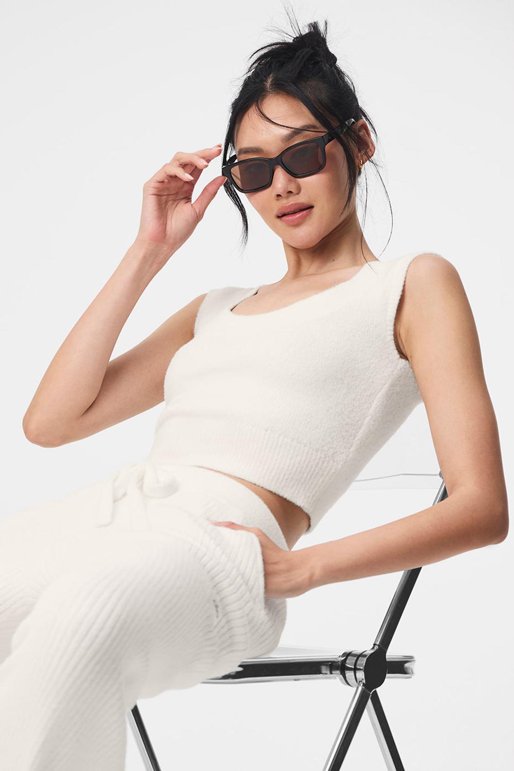 Alo Yoga Snuggle Up Donna Short Sleeve Ivory | Italia  NQO-248796