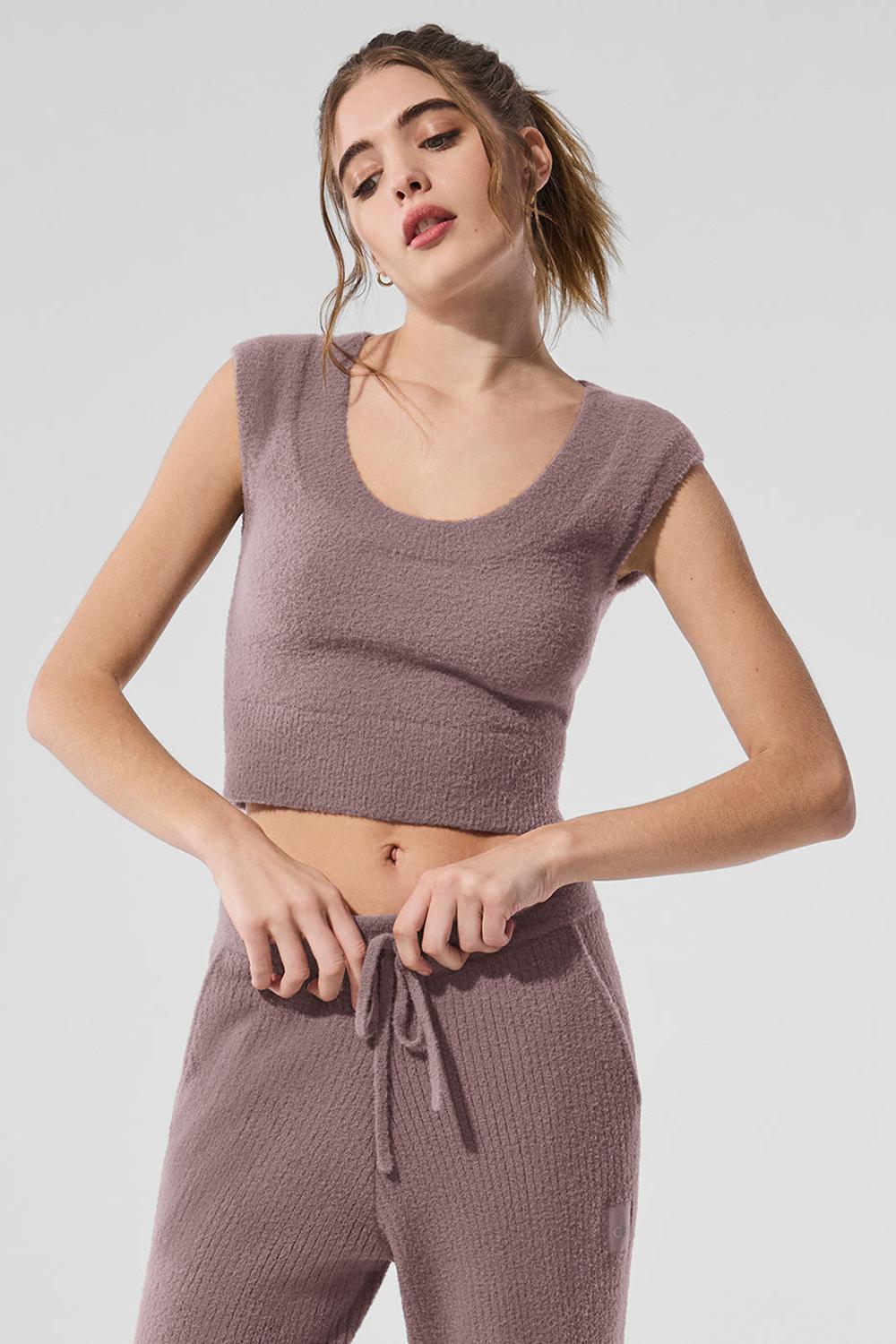 Alo Yoga Snuggle Up Donna Short Sleeve Mushroom | Italia  FBD-415307