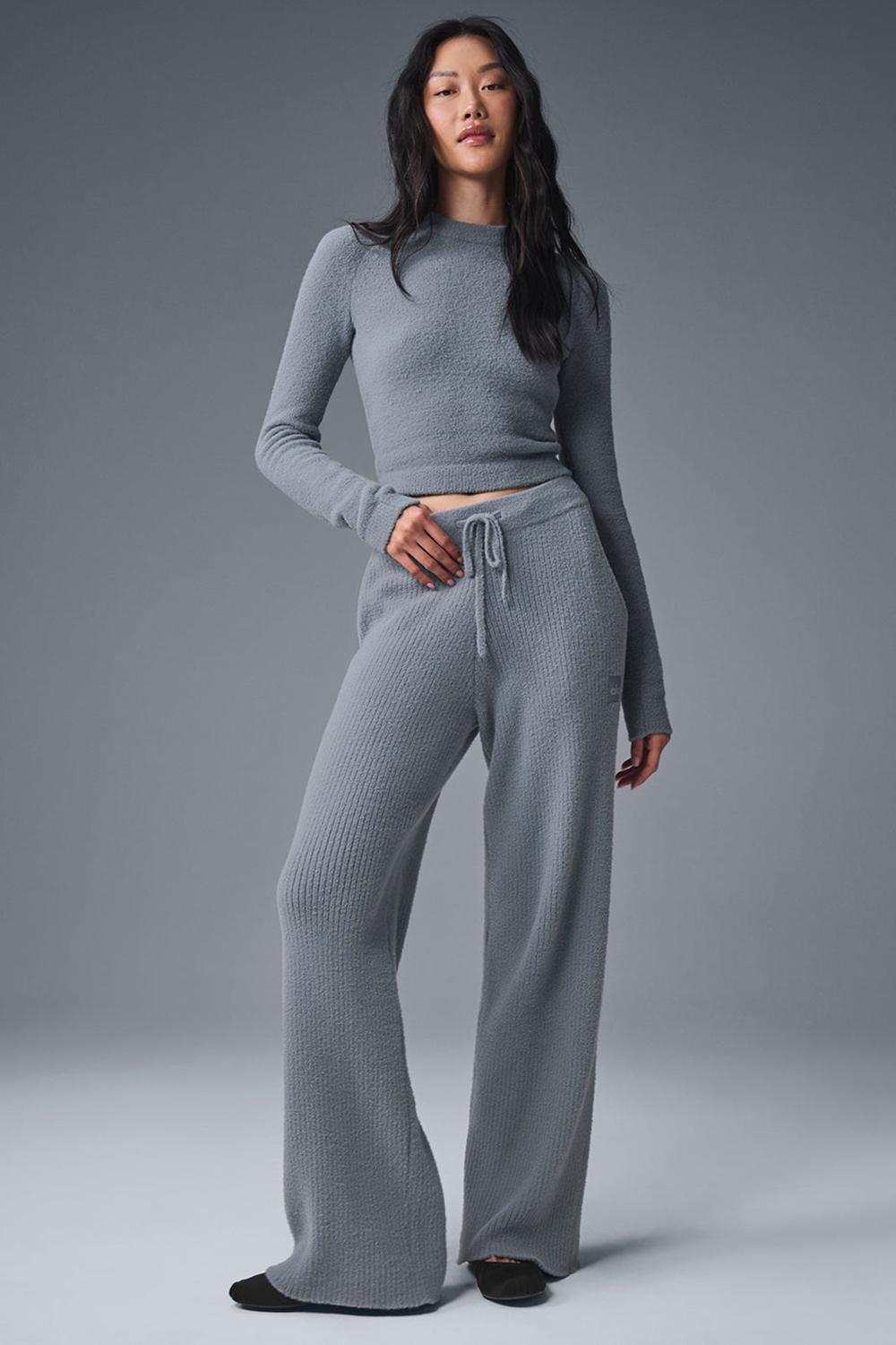 Alo Yoga Snuggle Up High-Waist Wide Leg Donna Pant Grigie | Italia  WIZ-857613