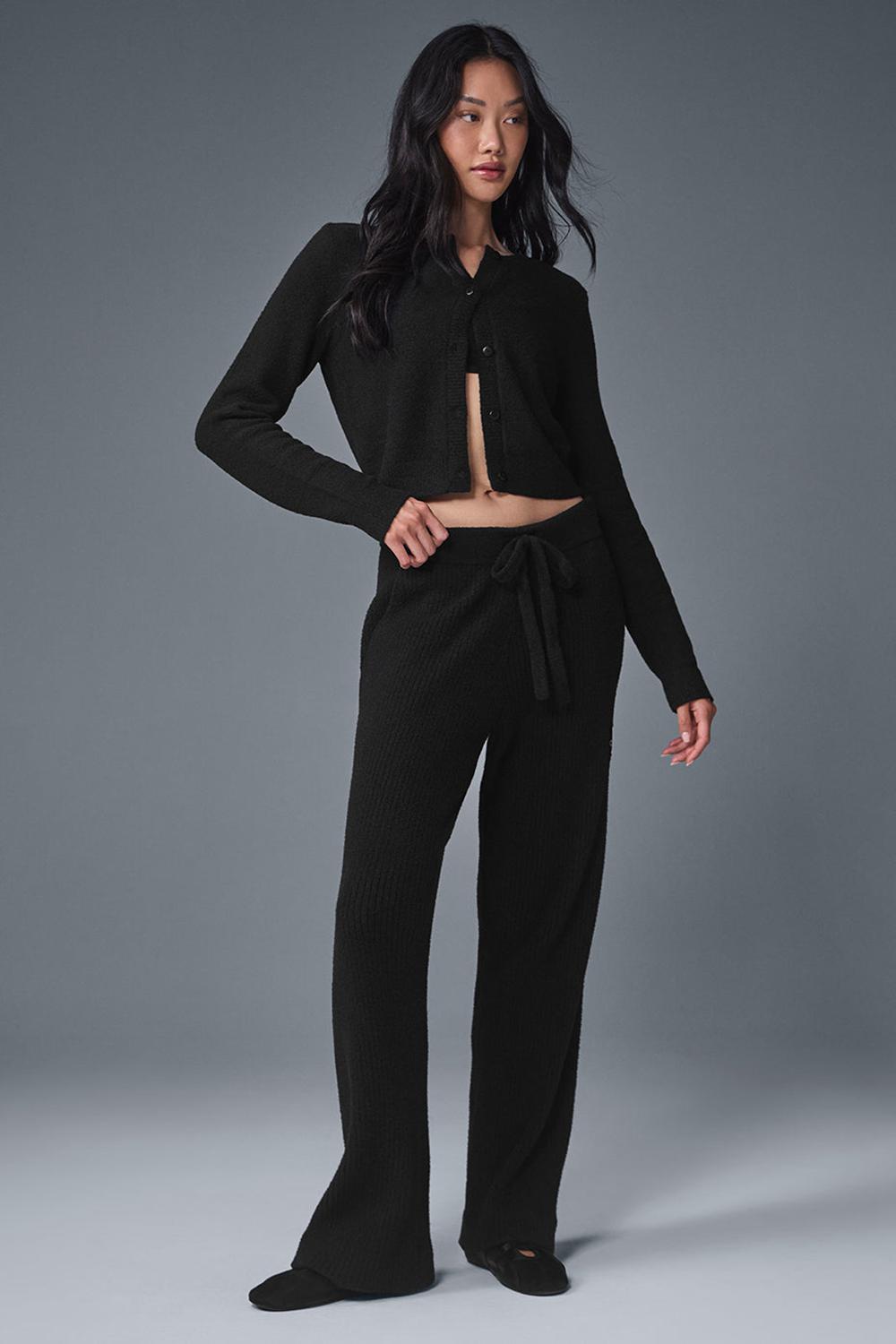 Alo Yoga Snuggle Up Sweater Cropped Donna Cardigan Nere | Italia  ZMT-068145