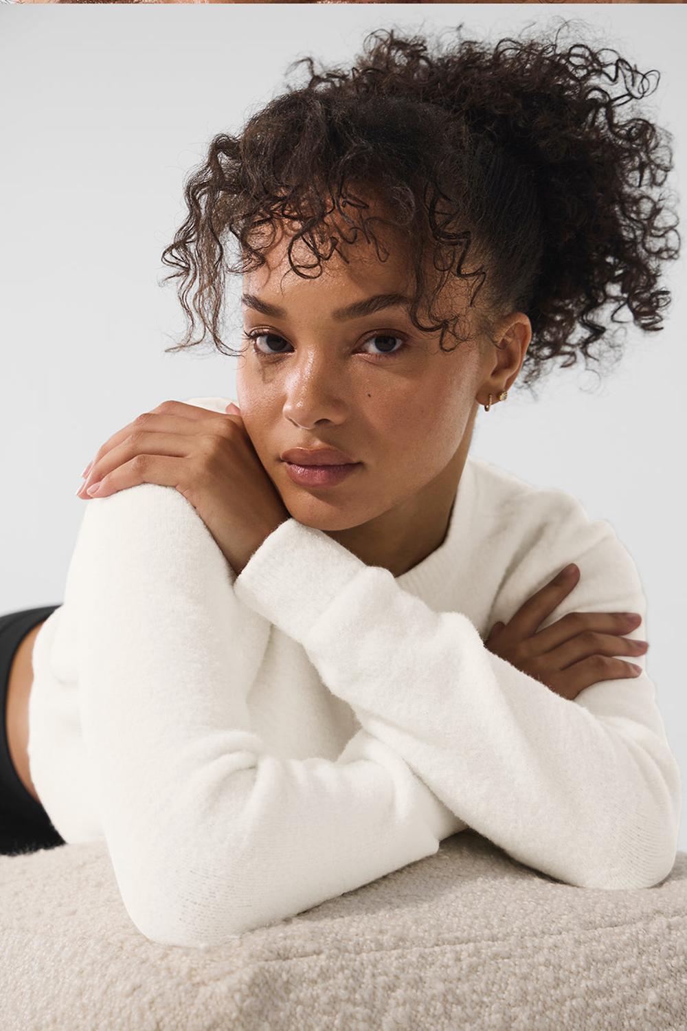 Alo Yoga Snuggle Up Sweater Cropped Donna Cardigan Ivory | Italia  LVR-018475
