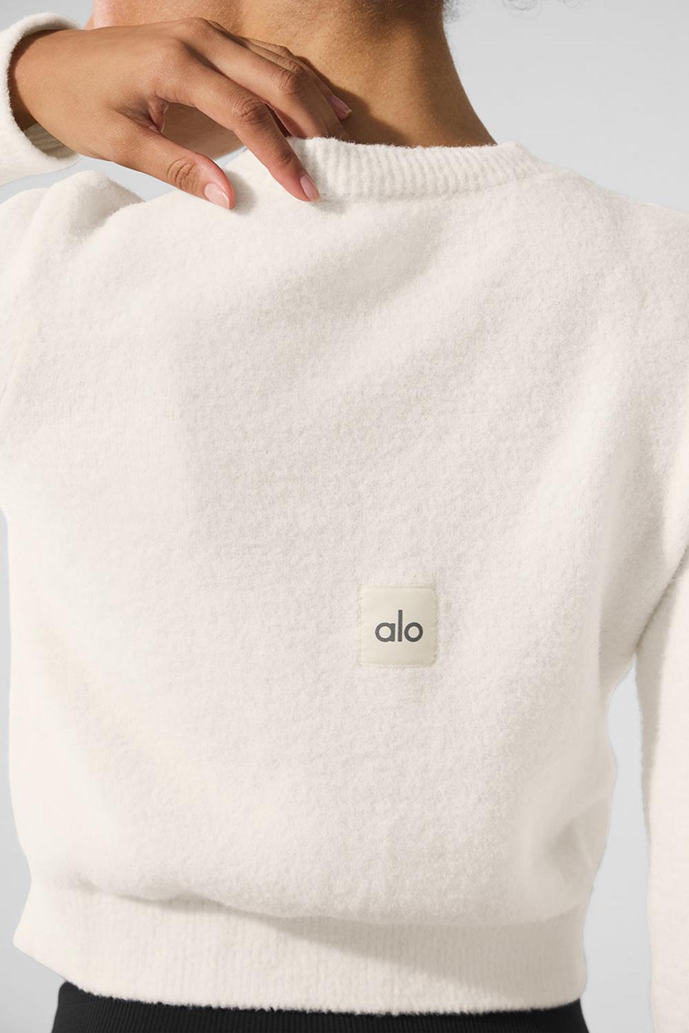 Alo Yoga Snuggle Up Sweater Cropped Donna Cardigan Ivory | Italia  LVR-018475