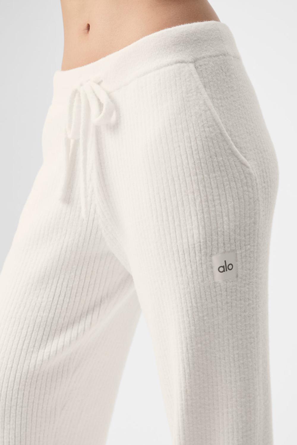 Alo Yoga Snuggle Up Sweater High-Waist Wide Leg Donna Pant Ivory | Italia  OLU-503726