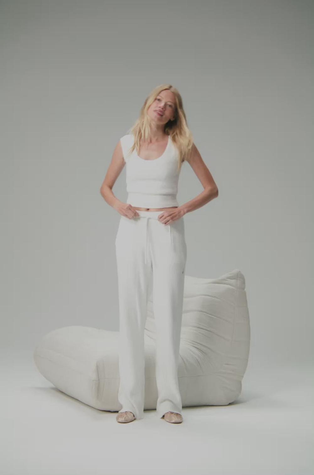 Alo Yoga Snuggle Up Sweater High-Waist Wide Leg Donna Pant Ivory | Italia  OLU-503726