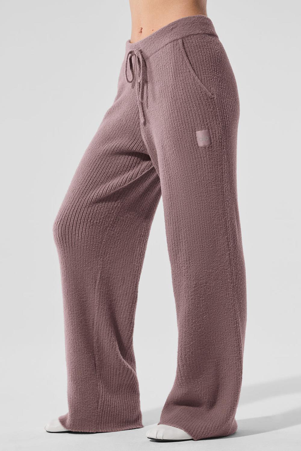 Alo Yoga Snuggle Up Sweater High-Waist Wide Leg Donna Pant Mushroom | Italia  YLE-892475
