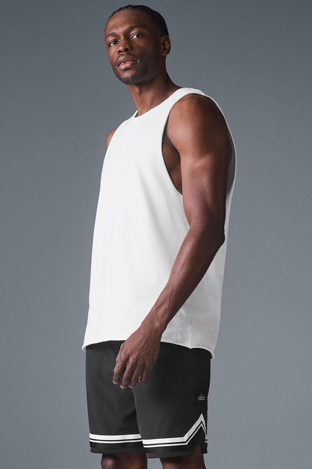 Alo Yoga Society Raw Edge Uomo Tank Bianche | Italia  SBM-153086